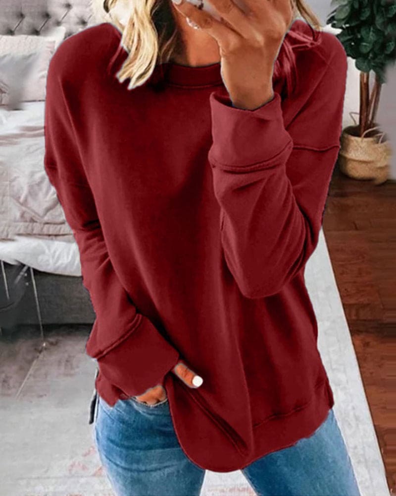 Women's Cozy Crewneck Sweatshirt - Multiple Colors, Soft Cotton Blend, Relaxed Fit