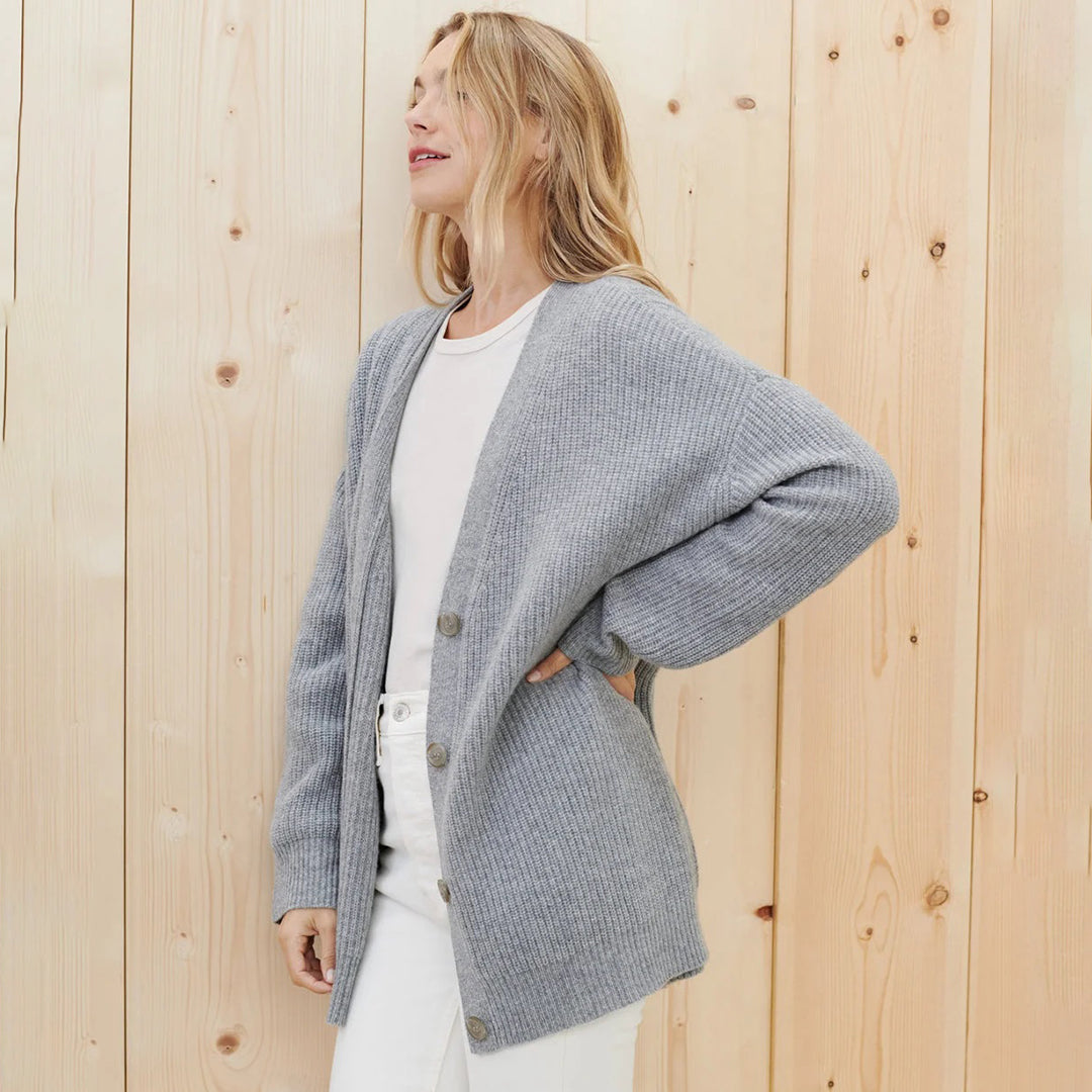 Cozy Oversized Knit Cardigan - Women's Fashionable Warm Sweater in Multiple Colors