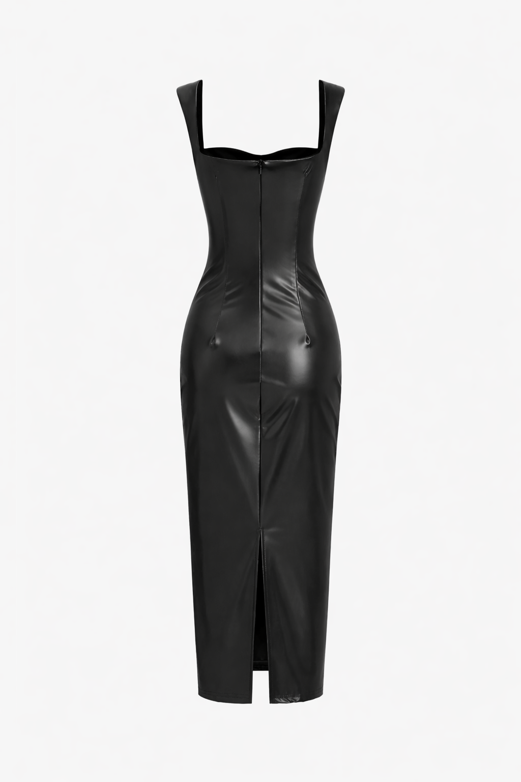 Jesolice Midnight Gloss Faux Leather Midi Dress