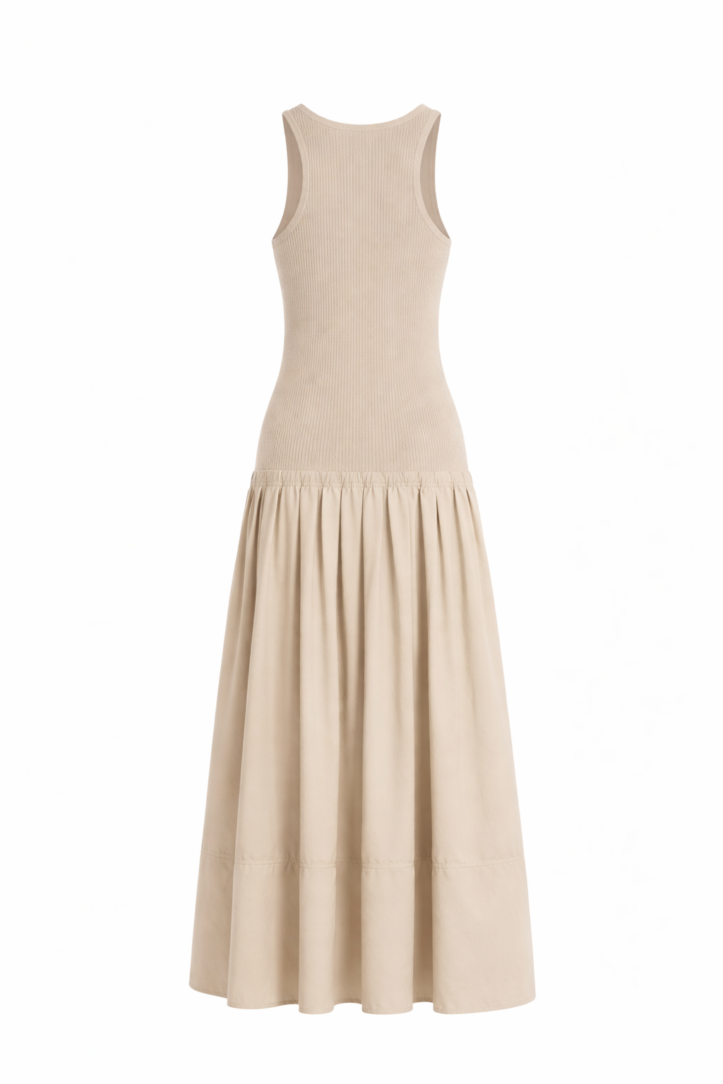 Jesolice Sandstone Ribbed Tank Maxi Dress