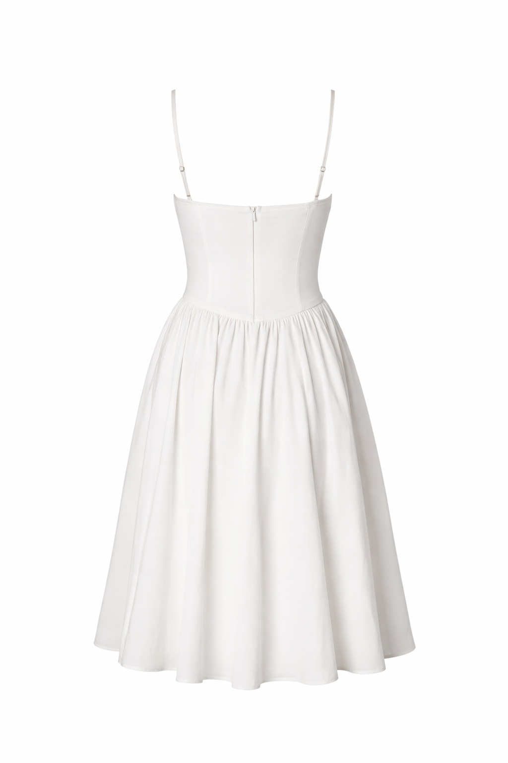Luna Corset-Bodice White Midi Dress